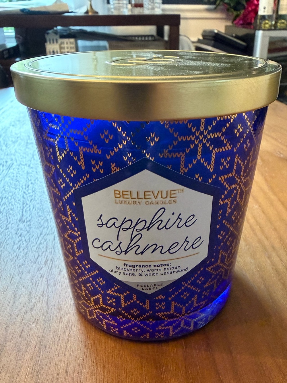 Bellevue Sapphire Cashmere Luxury Candle - Blue